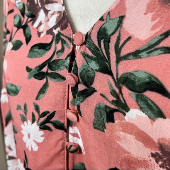 Torrid NEW Harper Challis Button Front 3 Quarter Sleeve Blouse Floral 00 M L 10 - Picture 7 of 13